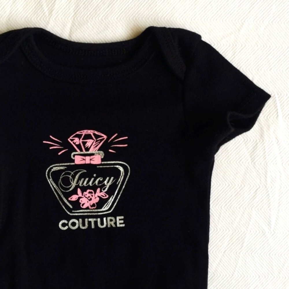 juicy couture perfume graphic short sleeve bodysuit diaper shirt 3 months baby - Picture 3 of 5